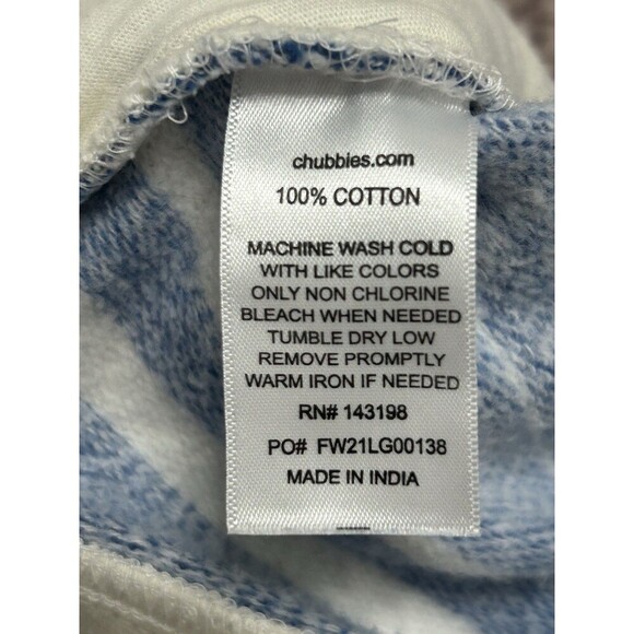 Chubbies Lounge Wear 100% Cotton Blue & White Soft Shorts Size Large 7" Inseam - Picture 5 of 10